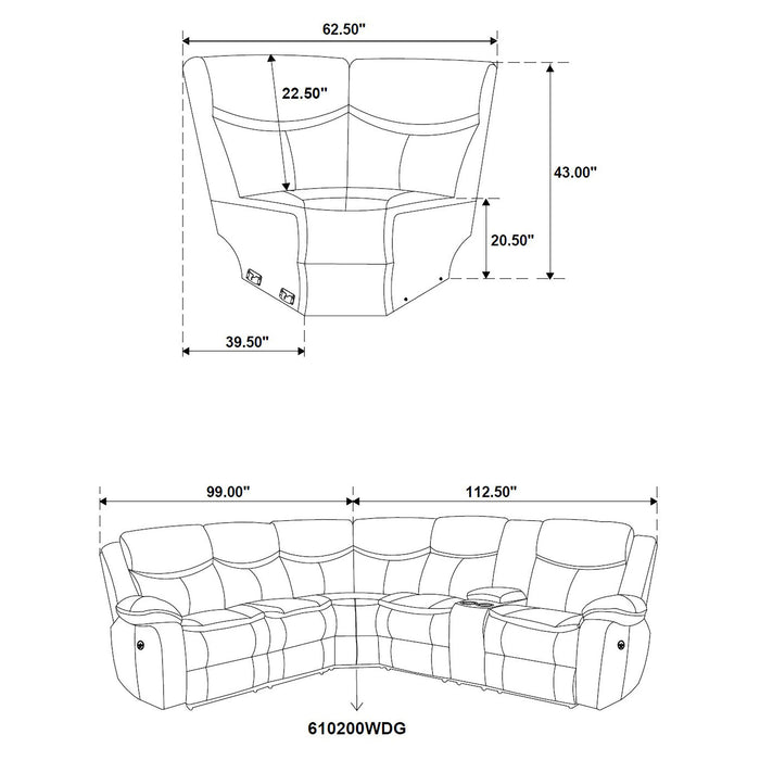 Sycamore Reclining Sectionals - U&U Home Budget Furniture (Carteret, NJ)