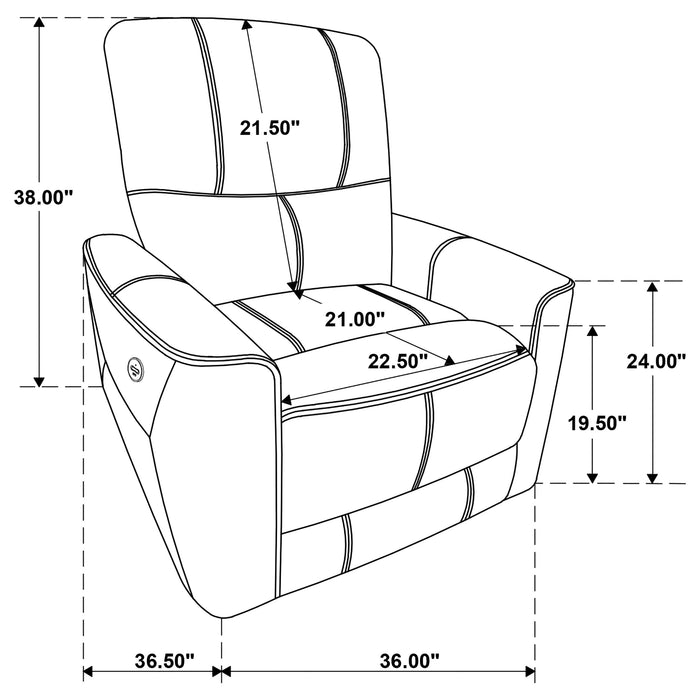 Greenfield Power Recliner - U&U Home Budget Furniture (Carteret, NJ)