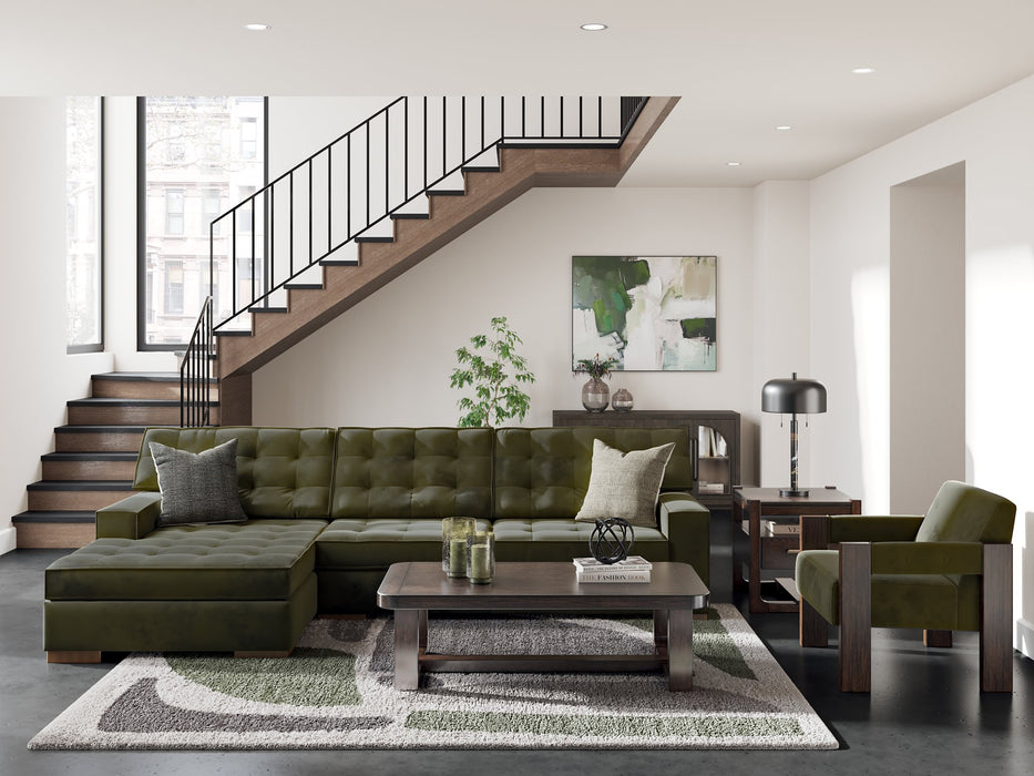 Caspian-Town Sectional with Chaise - U&U Home Budget Furniture (Carteret, NJ)