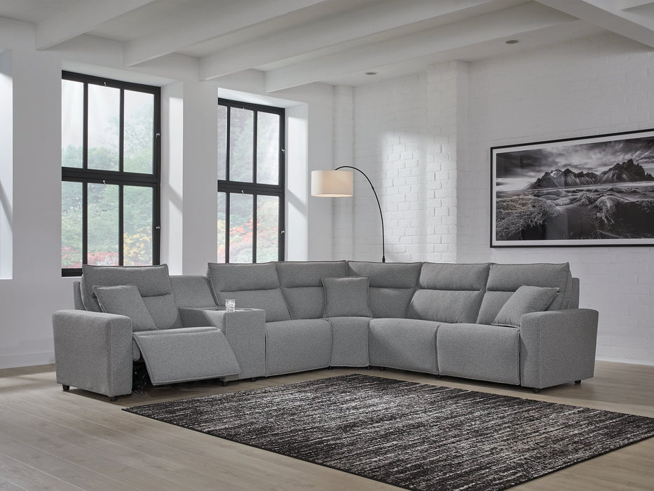 Modmax Reclining Sectional with Console - U&U Home Budget Furniture (Carteret, NJ)