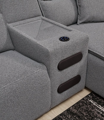 Modmax II Power Reclining Sectional with Audio Consoles - U&U Home Budget Furniture (Carteret, NJ)
