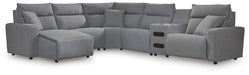 ModMax II Reclining Sectional with Chaise and Audio Console - U&U Home Budget Furniture (Carteret, NJ)
