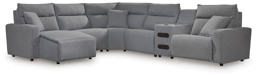 ModMax II Reclining Sectional with Chaise and Audio Console - U&U Home Budget Furniture (Carteret, NJ)