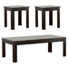 Rhodes 3-piece Faux-marble Top Occasional Table Set Black - U&U Home Budget Furniture (Carteret, NJ)