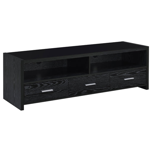 Alton 62" 3-drawer TV Console Black Oak - U&U Home Budget Furniture (Carteret, NJ)
