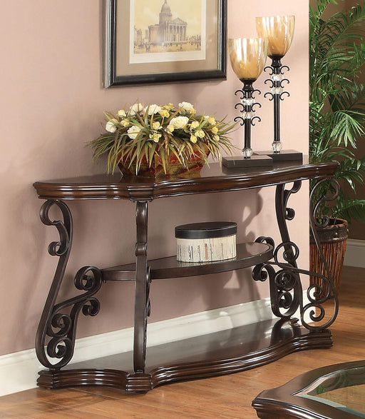 Laney Sofa Table Deep Merlot and Clear - U&U Home Budget Furniture (Carteret, NJ)