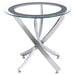 Brooke Glass Top End Table Chrome and Black - U&U Home Budget Furniture (Carteret, NJ)