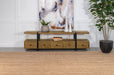 Otto 4-drawer Solid Wood 70" TV Stand Brown and Gunmetal - U&U Home Budget Furniture (Carteret, NJ)