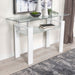 Dyer Rectangular Glass Top Sofa Table With Shelf White - U&U Home Budget Furniture (Carteret, NJ)