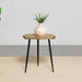 Pilar Round Solid Wood Top End Table Natural and Black - U&U Home Budget Furniture (Carteret, NJ)