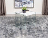 Opal Square End Table With Clear Glass Legs White High Gloss - U&U Home Budget Furniture (Carteret, NJ)