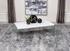 Opal Rectangular Coffee Table With Clear Glass Legs White High Gloss - U&U Home Budget Furniture (Carteret, NJ)