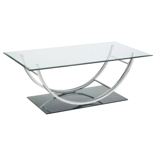 Danville U-shaped Coffee Table Chrome - U&U Home Budget Furniture (Carteret, NJ)