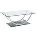 Danville U-shaped Coffee Table Chrome - U&U Home Budget Furniture (Carteret, NJ)