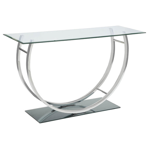 Danville U-shaped Sofa Table Chrome - U&U Home Budget Furniture (Carteret, NJ)