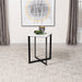 Tobin Square Marble Top End Table White and Black - U&U Home Budget Furniture (Carteret, NJ)