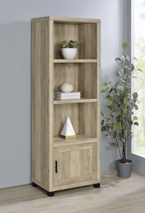Sachin 3-shelf Media Tower With Storage Cabinet - U&U Home Budget Furniture (Carteret, NJ)