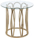 Monett Round End Table Chocolate Chrome and Clear - U&U Home Budget Furniture (Carteret, NJ)