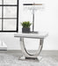 Kerwin U-base Square End Table White and Chrome - U&U Home Budget Furniture (Carteret, NJ)