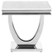 Kerwin U-base Square End Table White and Chrome - U&U Home Budget Furniture (Carteret, NJ)
