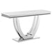 Kerwin U-base Rectangle Sofa Table White and Chrome - U&U Home Budget Furniture (Carteret, NJ)