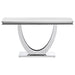 Kerwin U-base Rectangle Sofa Table White and Chrome - U&U Home Budget Furniture (Carteret, NJ)