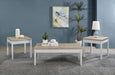 Stacie 3-piece Composite Wood Coffee Table Set Antique Pine and White - U&U Home Budget Furniture (Carteret, NJ)