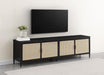 Amherst 4-door 78-inch Metal TV Stand Media Console Black - U&U Home Budget Furniture (Carteret, NJ)