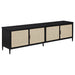 Amherst 4-door 78-inch Metal TV Stand Media Console Black - U&U Home Budget Furniture (Carteret, NJ)