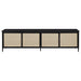 Amherst 4-door 78-inch Metal TV Stand Media Console Black - U&U Home Budget Furniture (Carteret, NJ)