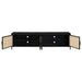 Amherst 4-door 78-inch Metal TV Stand Media Console Black - U&U Home Budget Furniture (Carteret, NJ)