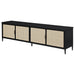 Amherst 4-door 78-inch Metal TV Stand Media Console Black - U&U Home Budget Furniture (Carteret, NJ)