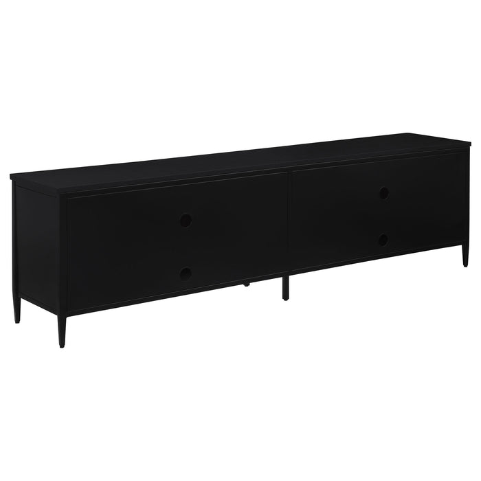 Amherst 4-door 78-inch Metal TV Stand Media Console Black - U&U Home Budget Furniture (Carteret, NJ)