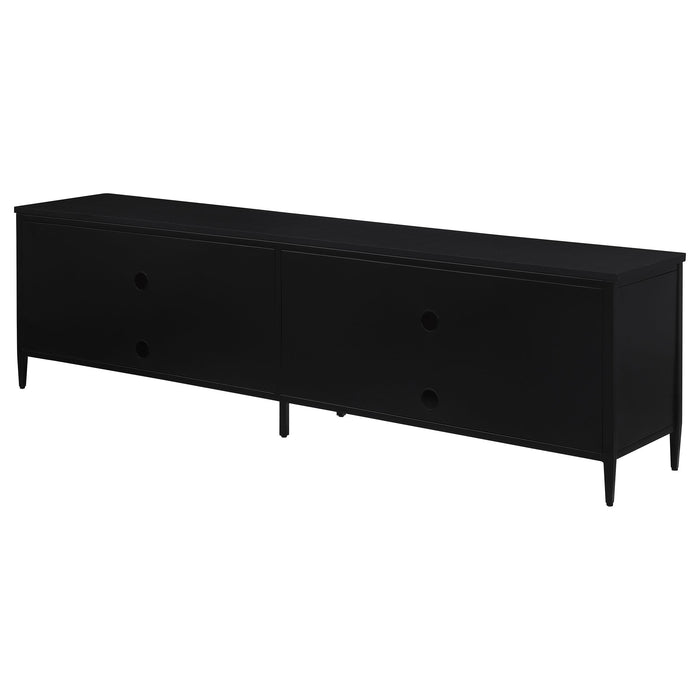Amherst 4-door 78-inch Metal TV Stand Media Console Black - U&U Home Budget Furniture (Carteret, NJ)