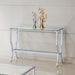 Saide Rectangular Sofa Table with Mirrored Shelf Chrome - U&U Home Budget Furniture (Carteret, NJ)