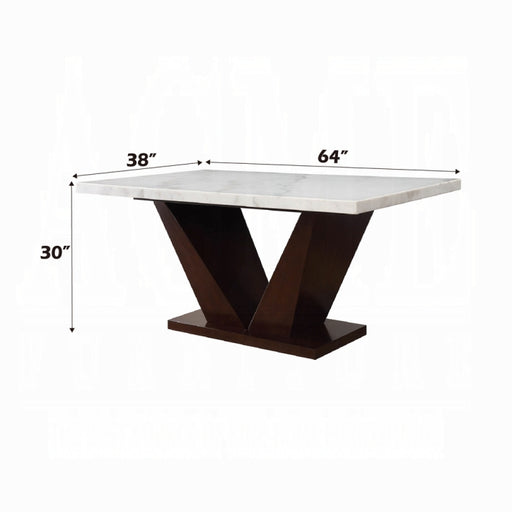 Forbes Dining Table With Marble Top - U&U Home Budget Furniture (Carteret, NJ)