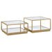 Renee 2-piece Square Occasional Set Rose Brass - U&U Home Budget Furniture (Carteret, NJ)