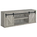 Brockton 71-inch 3-shelf Sliding Doors TV Console Grey Driftwood - U&U Home Budget Furniture (Carteret, NJ)