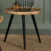 Zoe Round End Table with Trio Legs Natural and Black - U&U Home Budget Furniture (Carteret, NJ)