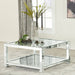Valentina Rectangular Coffee Table with Glass Top Mirror - U&U Home Budget Furniture (Carteret, NJ)