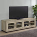 Sachin Rectangular TV Console with Glass Doors - U&U Home Budget Furniture (Carteret, NJ)