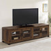 Sachin Rectangular TV Console with Glass Doors - U&U Home Budget Furniture (Carteret, NJ)