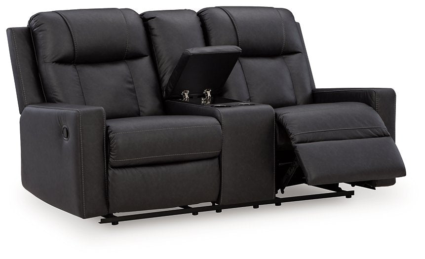 Mackmenville Reclining Loveseat with Console - U&U Home Budget Furniture (Carteret, NJ)