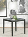 Mozzi Square End Table Faux Grey Marble and Black - U&U Home Budget Furniture (Carteret, NJ)