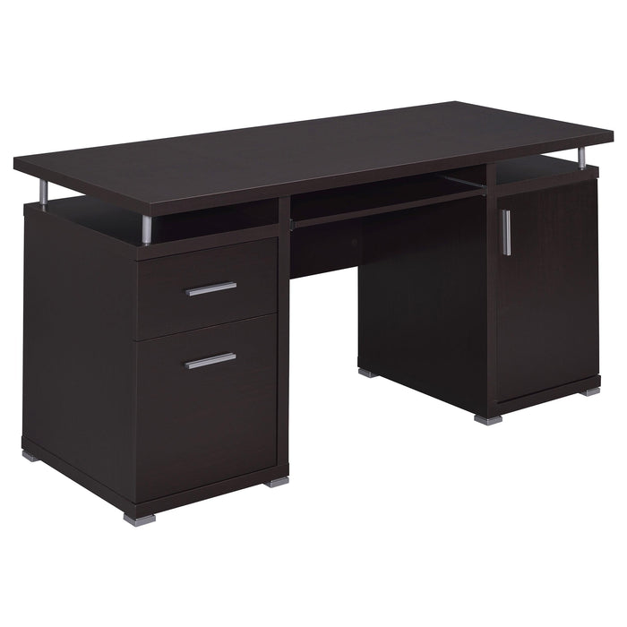 Tracy 2-drawer Computer Desk Cappuccino - U&U Home Budget Furniture (Carteret, NJ)