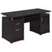 Tracy 2-drawer Computer Desk Cappuccino - U&U Home Budget Furniture (Carteret, NJ)