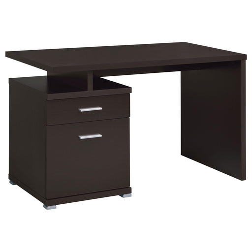 Irving 2-drawer Office Desk with Cabinet Cappuccino - U&U Home Budget Furniture (Carteret, NJ)
