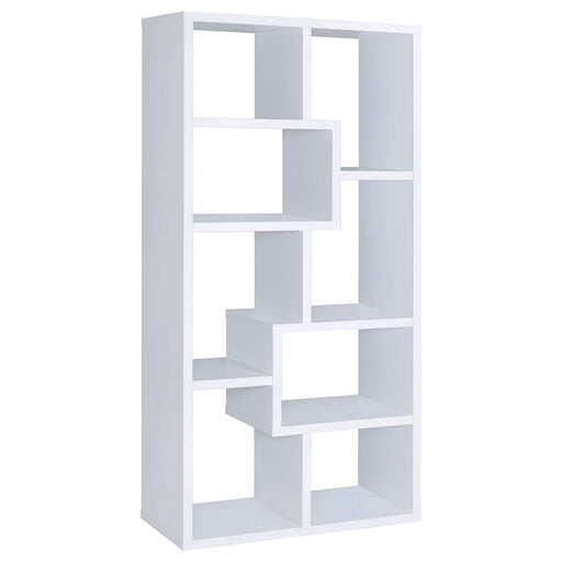 Theo 10-shelf Bookcase White - U&U Home Budget Furniture (Carteret, NJ)
