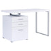 Brennan 3-drawer Office Desk White - U&U Home Budget Furniture (Carteret, NJ)