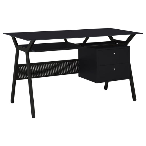 Weaving 2-drawer Computer Desk Black - U&U Home Budget Furniture (Carteret, NJ)